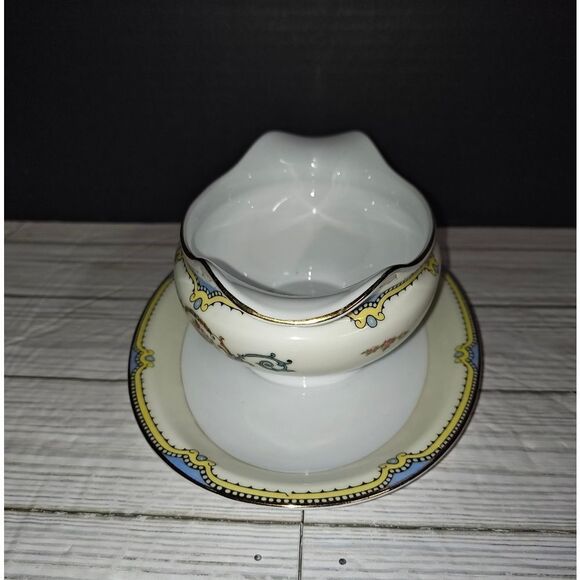 Noritake Morimura Hand Painted Nippon Cornwall Kitchen Gravy Boat & Underplate - Picture 6 of 9